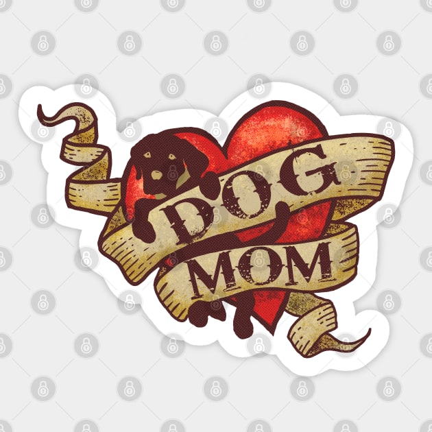 Vintage Heart Dog Mom Sticker by Jitterfly